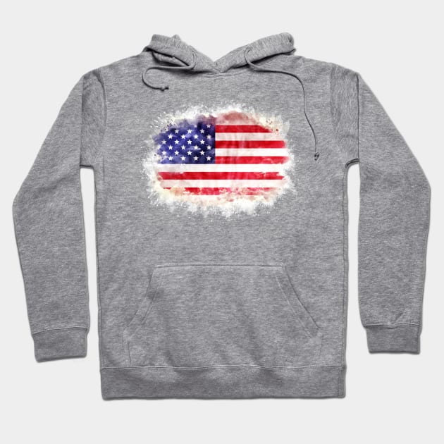 USA National flag watercolor artwork Hoodie by Naumovski